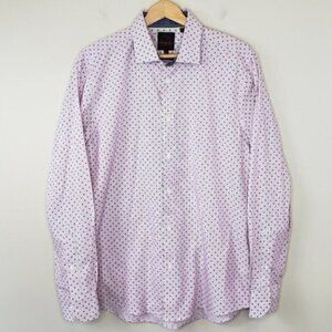 Parc 81 Stripe & Dot Slim Fit Shirt Size 16.5, 34/35